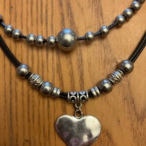 Elegant boho Silver Heart Pendant Necklace